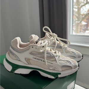 Lacoste Cream and Green Athletic Shoes L003 2K24